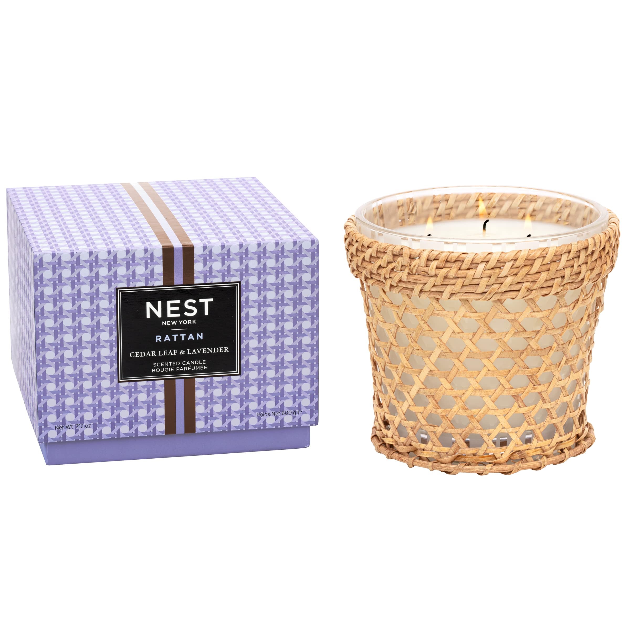 Cedar Leaf & Lavender Candle / Rattan Collection