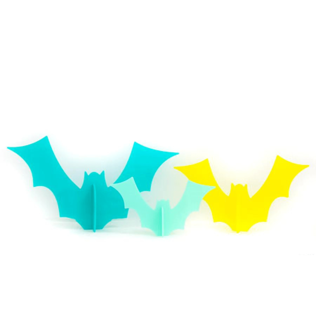 Acrylic Bats / Chartreuse, Mint & Turquoise