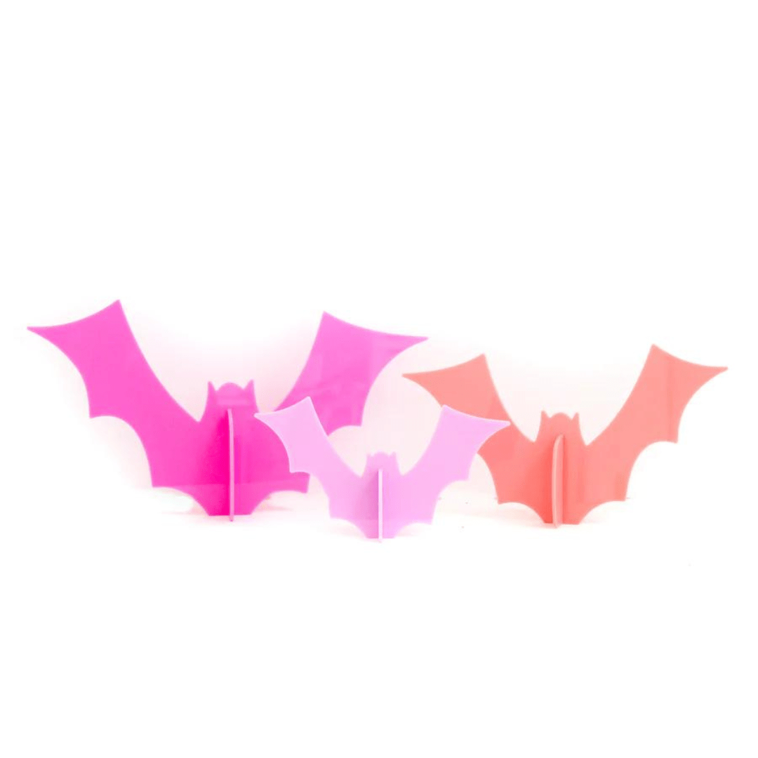 Acrylic Bats / Coral, Lavender & Pink