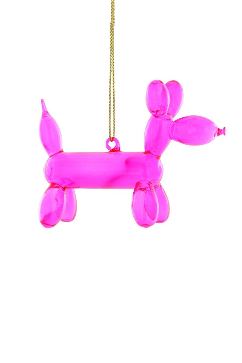 Balloon Pup Ornament, Pink