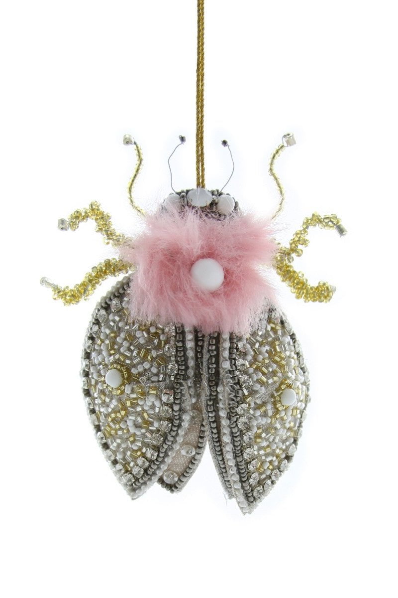 Beaded Coccinelle Ornament
