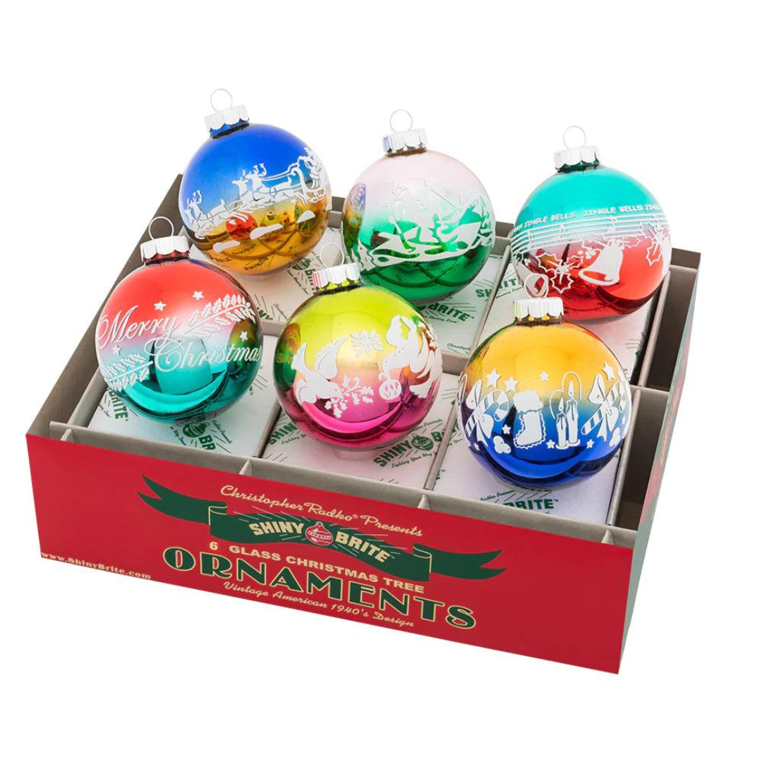 Christmas Confetti, Signature Flocked Round Ornaments