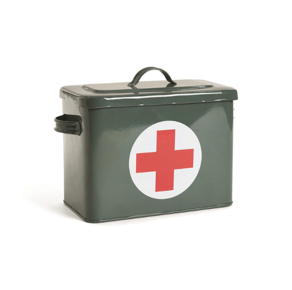 First Aid Storage Box w/ 3 Section Tray Insert