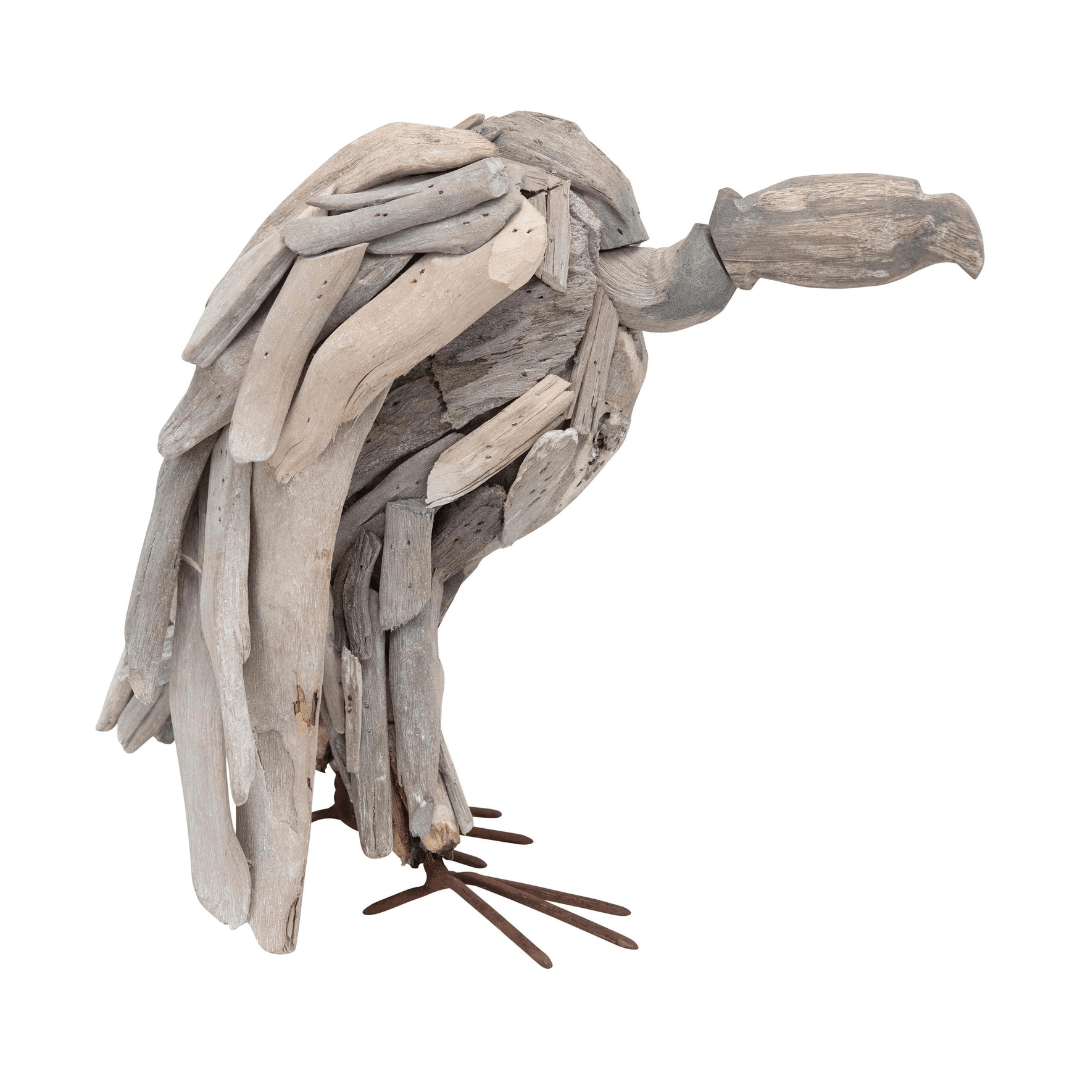 Driftwood Vulture with Metal Feet