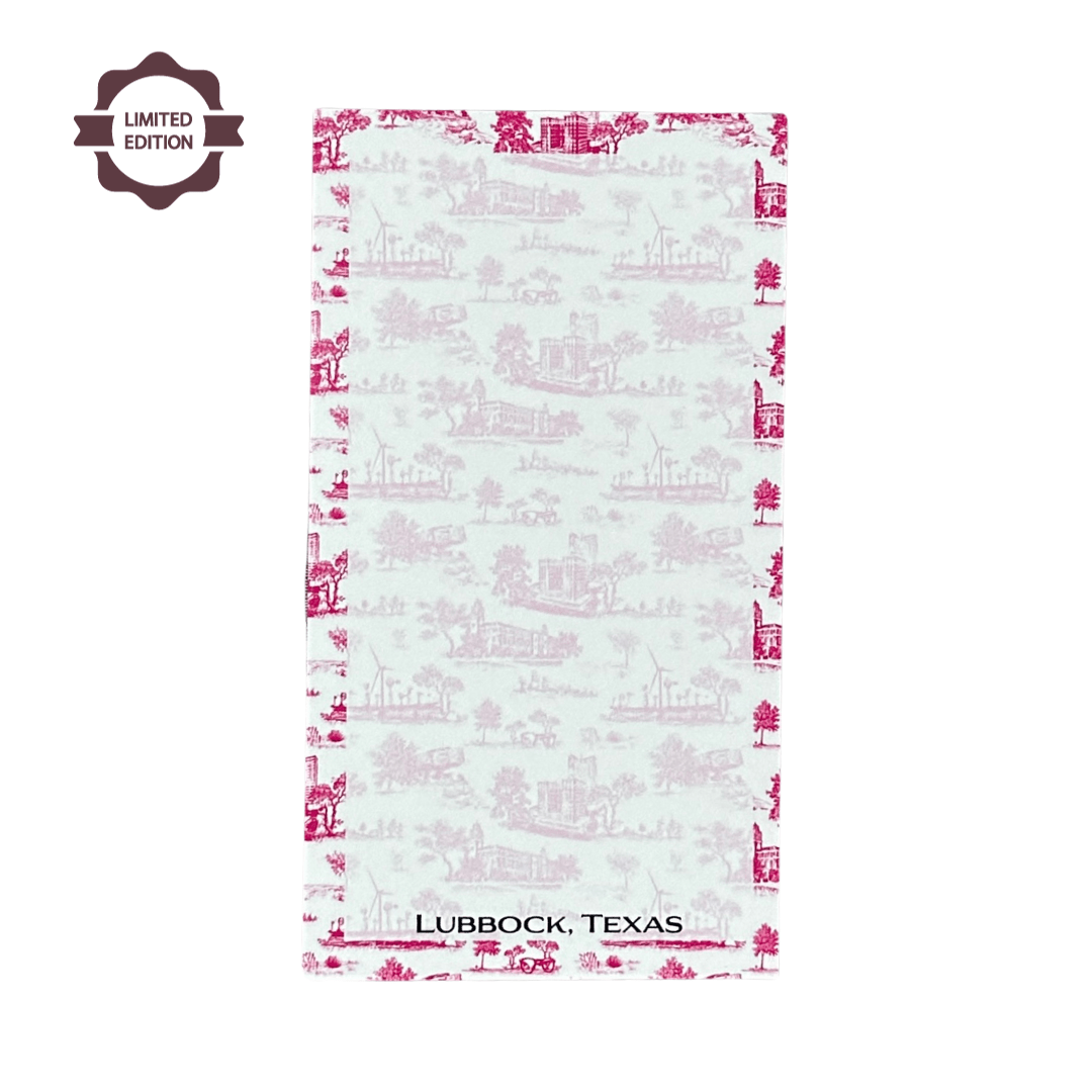The Lubbock Toile™ Notepad / Limited Edition Pink (Laura's Version)