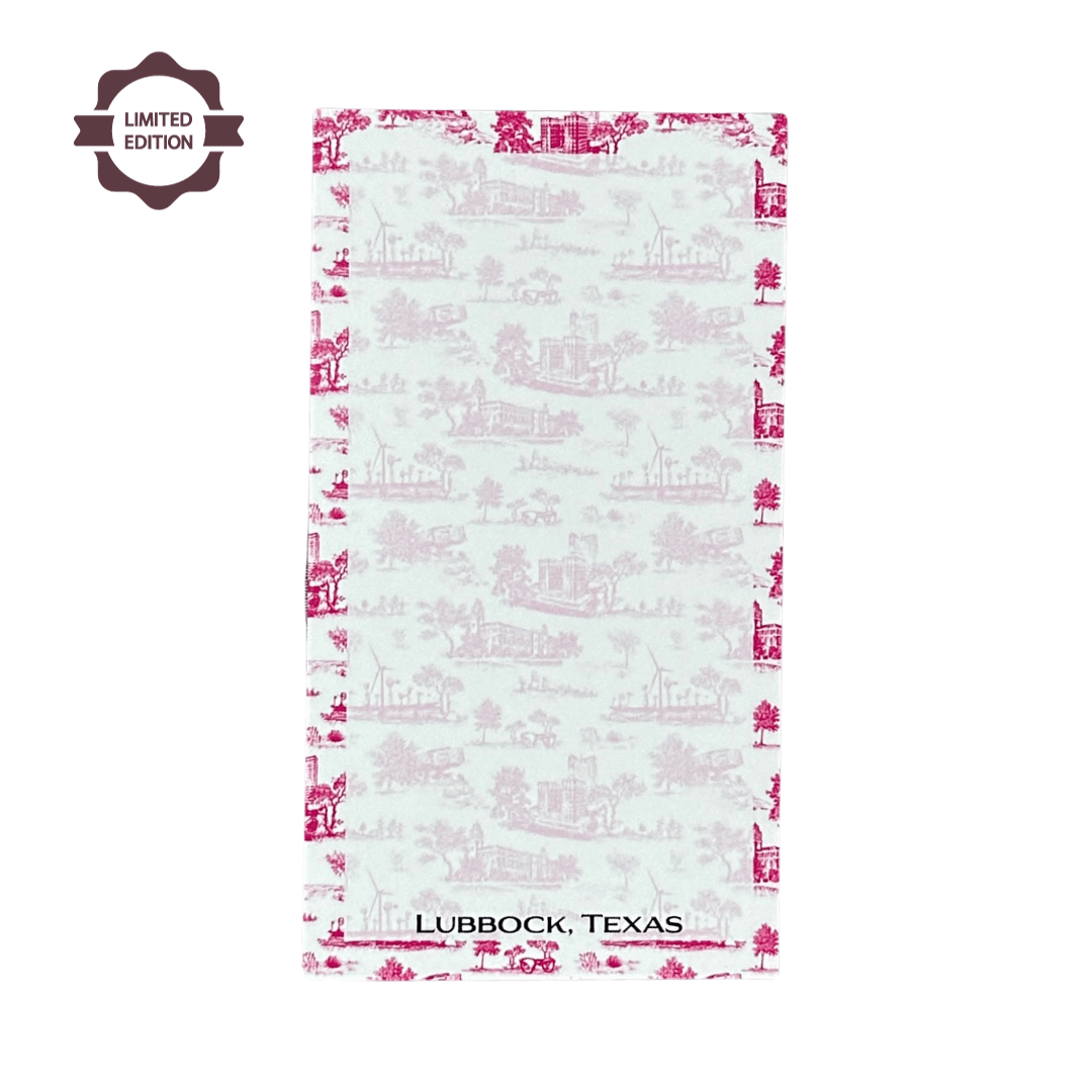 The Lubbock Toile™ Notepad / Limited Edition Pink (Laura's Version