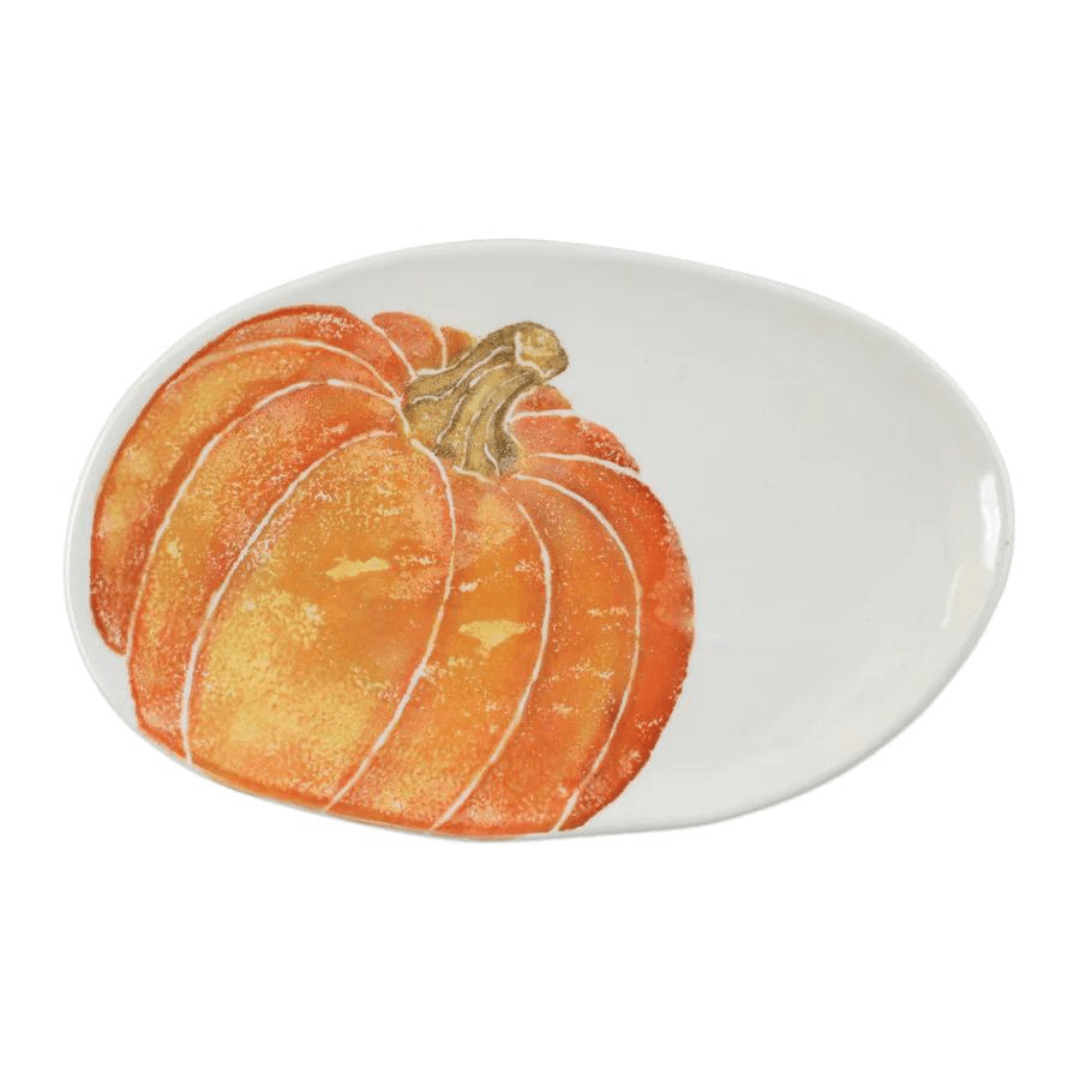 Pumpkins - Oval Platter w/ Pumpkin: Small