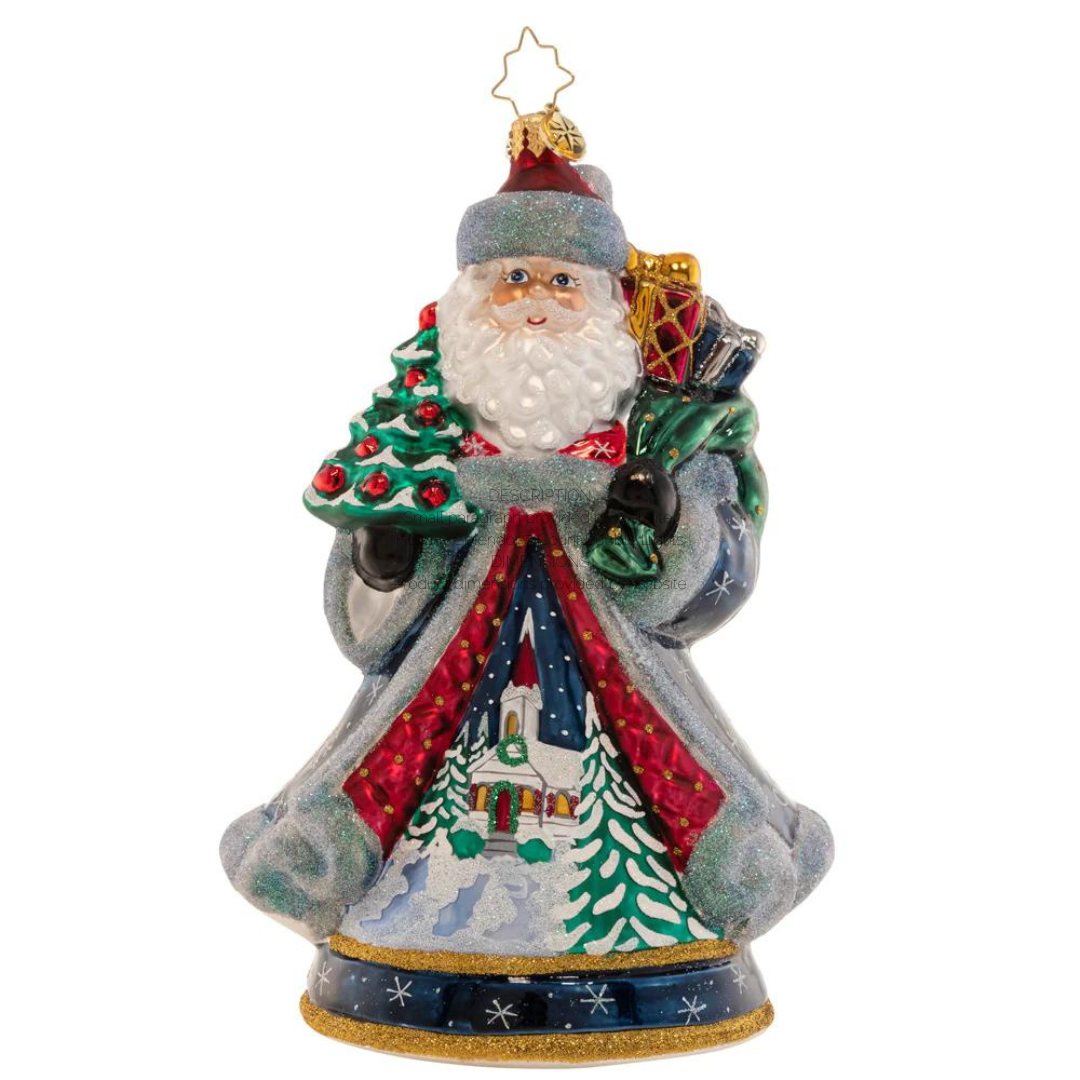 Santa's Snowy Scene Ornament